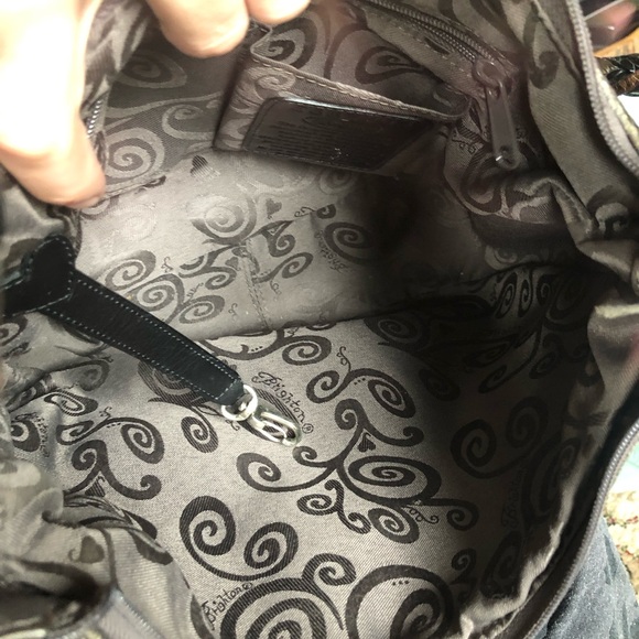 Brighton metallic slate grey hobo bag with sterling silver plated strap detail - Picture 4 of 14